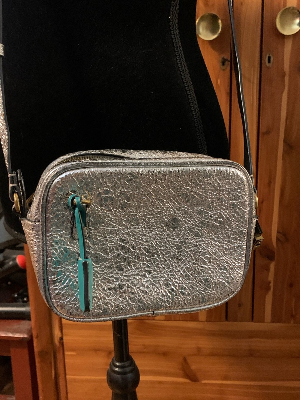J. Crew Silver Metallic Signet Bag